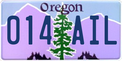 OR license plate 014AIL