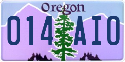 OR license plate 014AIO