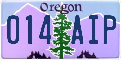 OR license plate 014AIP