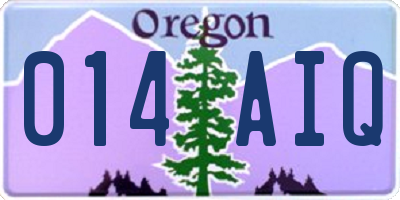 OR license plate 014AIQ