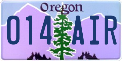 OR license plate 014AIR