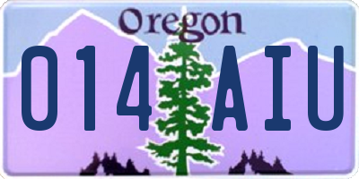 OR license plate 014AIU