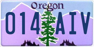 OR license plate 014AIV