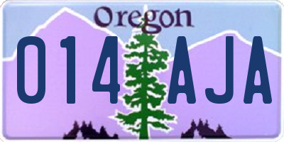 OR license plate 014AJA