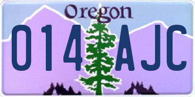 OR license plate 014AJC