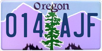 OR license plate 014AJF