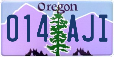OR license plate 014AJI