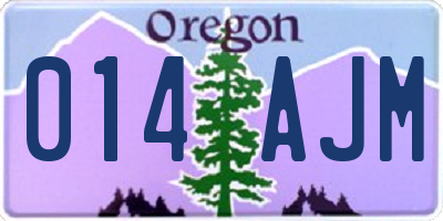 OR license plate 014AJM