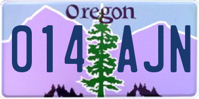 OR license plate 014AJN