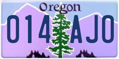OR license plate 014AJO