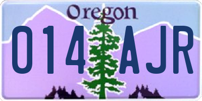 OR license plate 014AJR