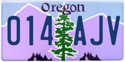 OR license plate 014AJV