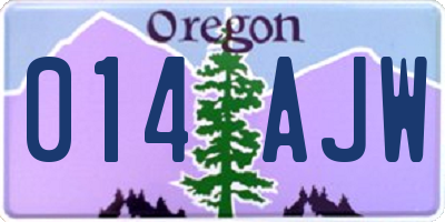 OR license plate 014AJW