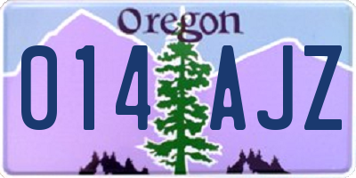 OR license plate 014AJZ
