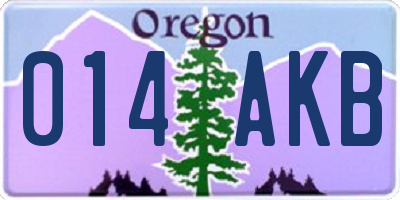 OR license plate 014AKB