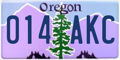 OR license plate 014AKC