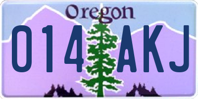 OR license plate 014AKJ