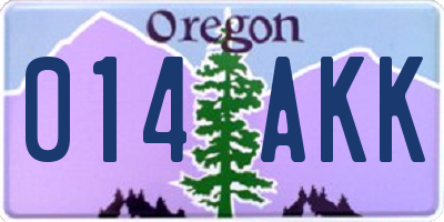 OR license plate 014AKK