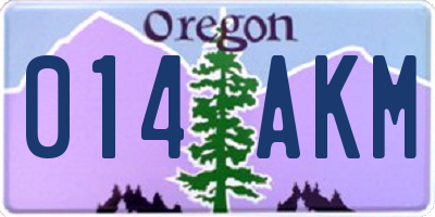OR license plate 014AKM