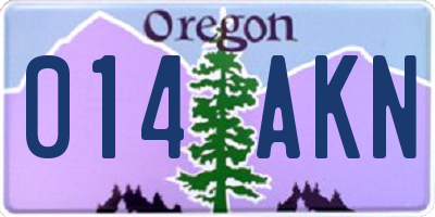 OR license plate 014AKN
