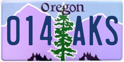 OR license plate 014AKS