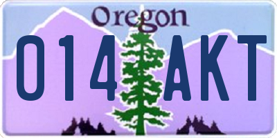 OR license plate 014AKT