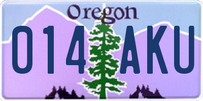 OR license plate 014AKU