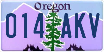 OR license plate 014AKV