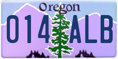 OR license plate 014ALB
