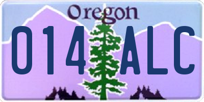 OR license plate 014ALC