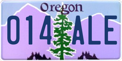 OR license plate 014ALE