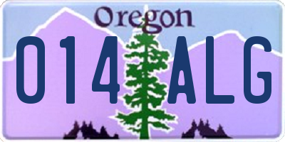 OR license plate 014ALG