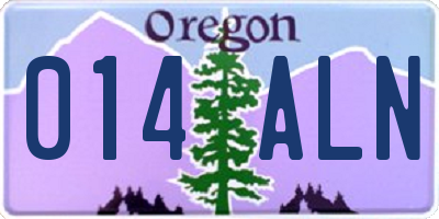 OR license plate 014ALN