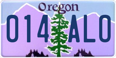 OR license plate 014ALO