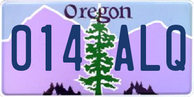 OR license plate 014ALQ