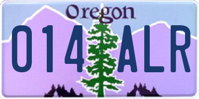 OR license plate 014ALR