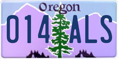 OR license plate 014ALS