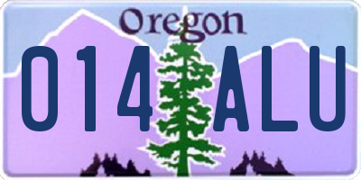 OR license plate 014ALU