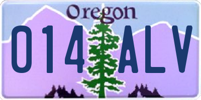 OR license plate 014ALV