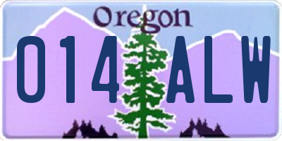 OR license plate 014ALW