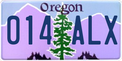 OR license plate 014ALX