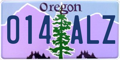 OR license plate 014ALZ