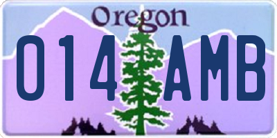 OR license plate 014AMB