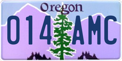 OR license plate 014AMC