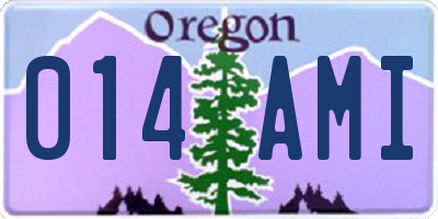 OR license plate 014AMI