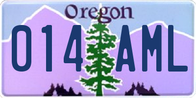 OR license plate 014AML