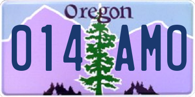 OR license plate 014AMO