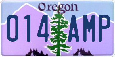 OR license plate 014AMP