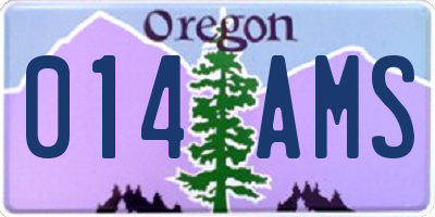 OR license plate 014AMS