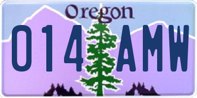 OR license plate 014AMW